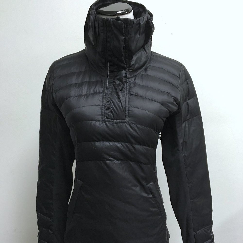 LULULEMON Down for a run black pullover puffer pouch pockets top jacket 4 - Picture 5 of 12